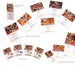 Pastels en bo�tes carton