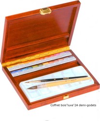 Coffret bois "luxe" 24 demi-godets