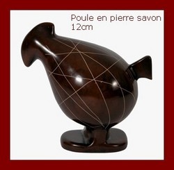 Poule en pierre savon